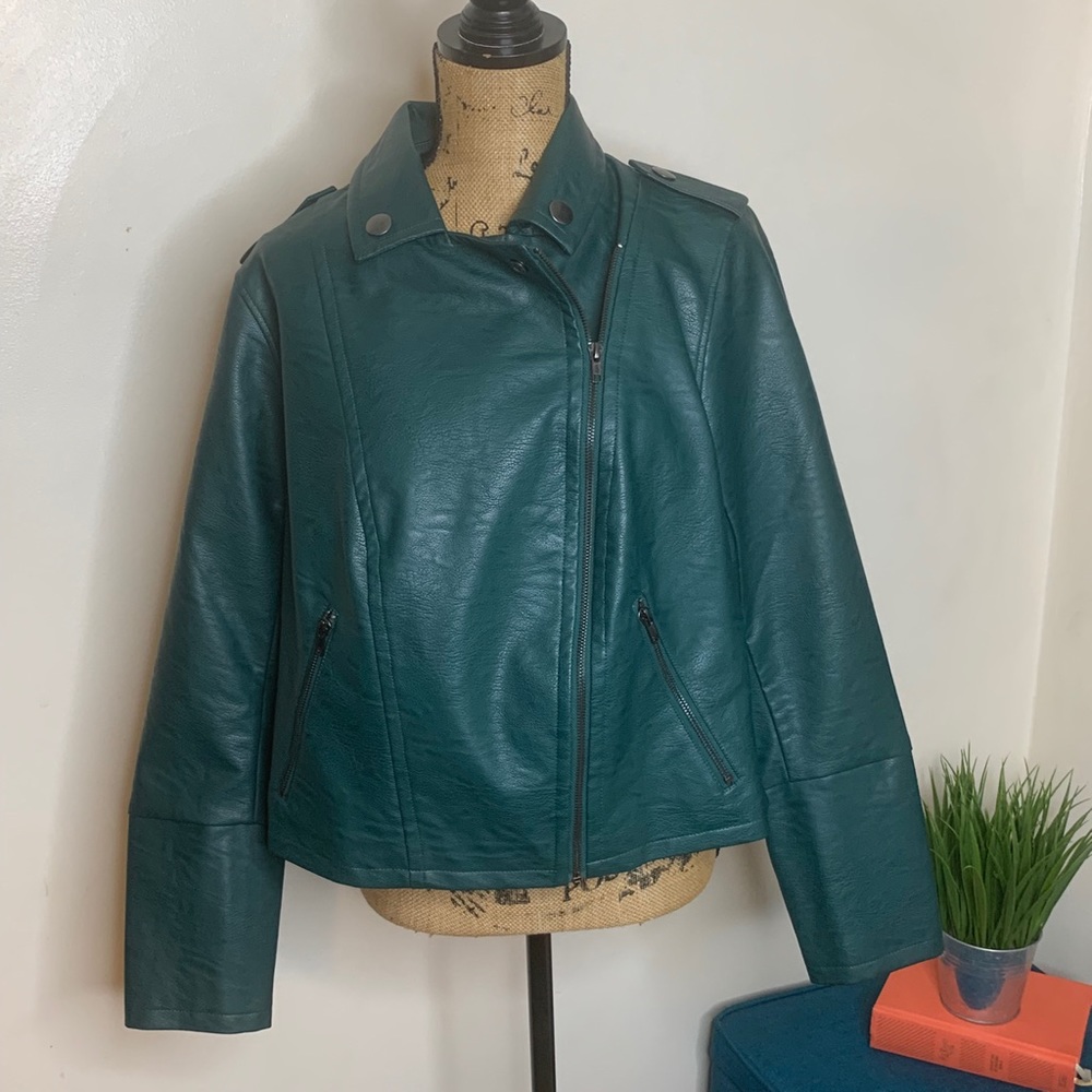 Eloquii Faux Leather Moto Jacket